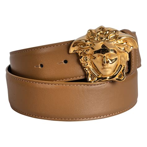 versace medusa buckle belt brown|most expensive Versace belt.